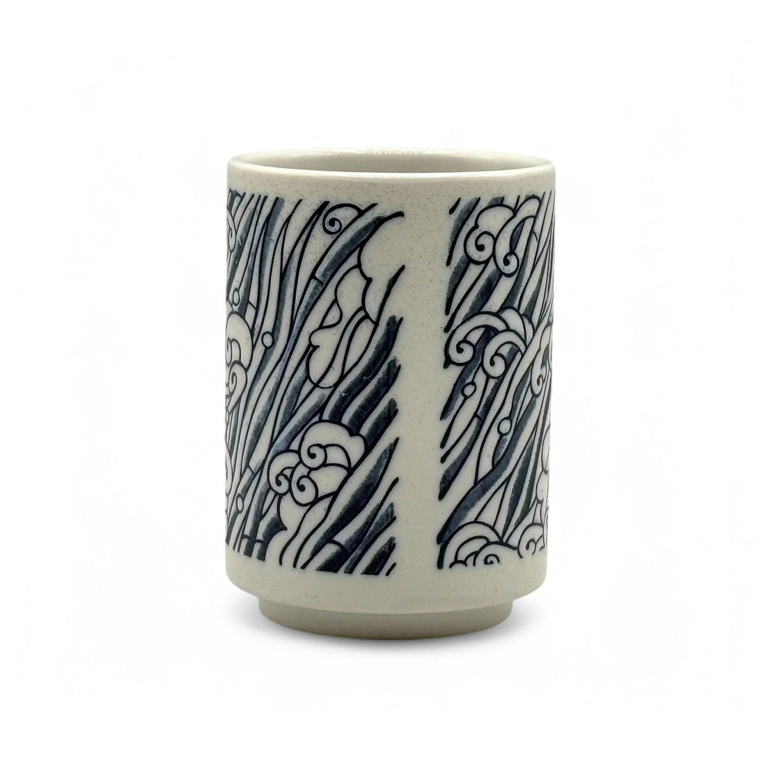 Koi Fish White Mino-yaki Yunomi - Japanese Teacup