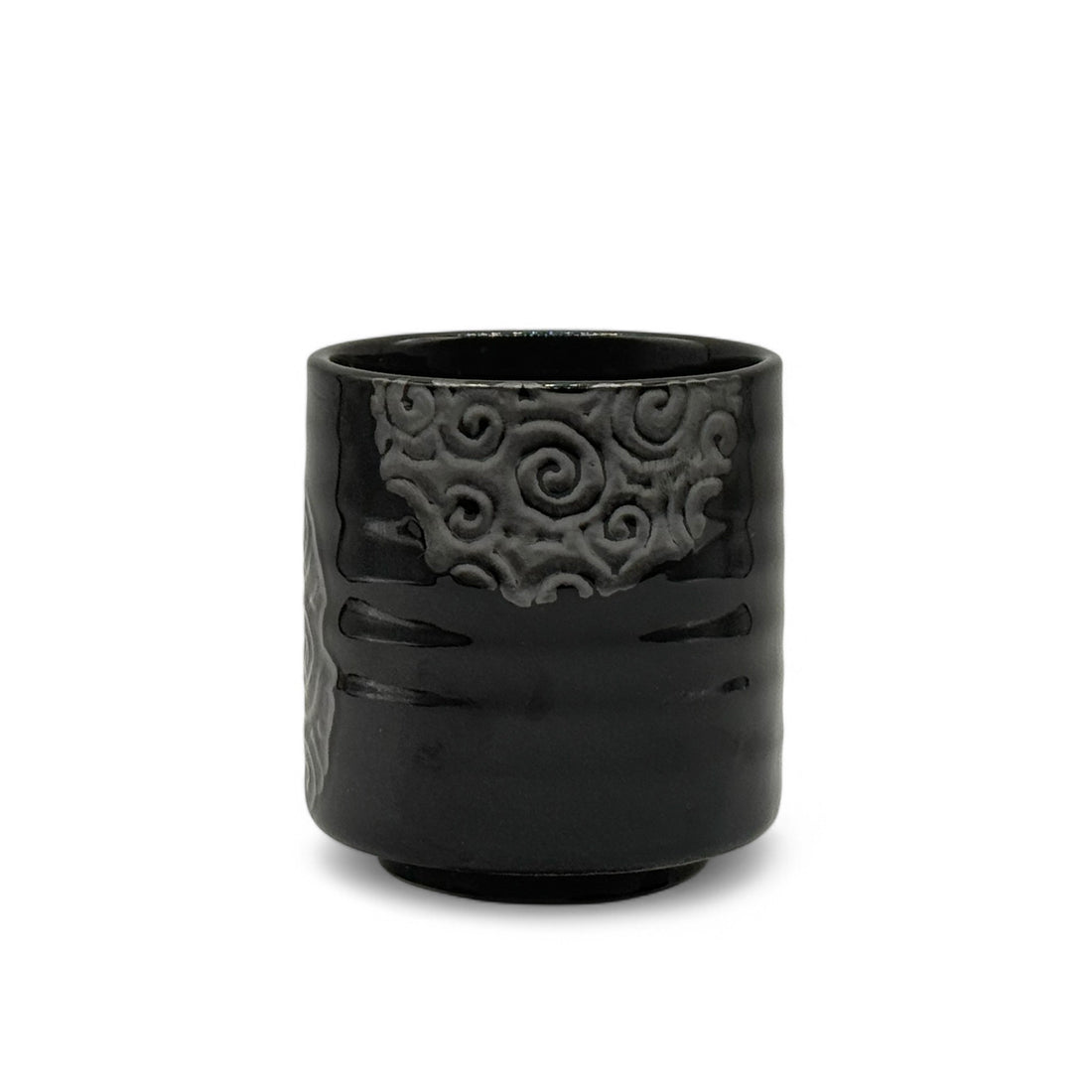 Tenmoku Naruto Black Mino-yaki Yunomi - Japanese Teacup