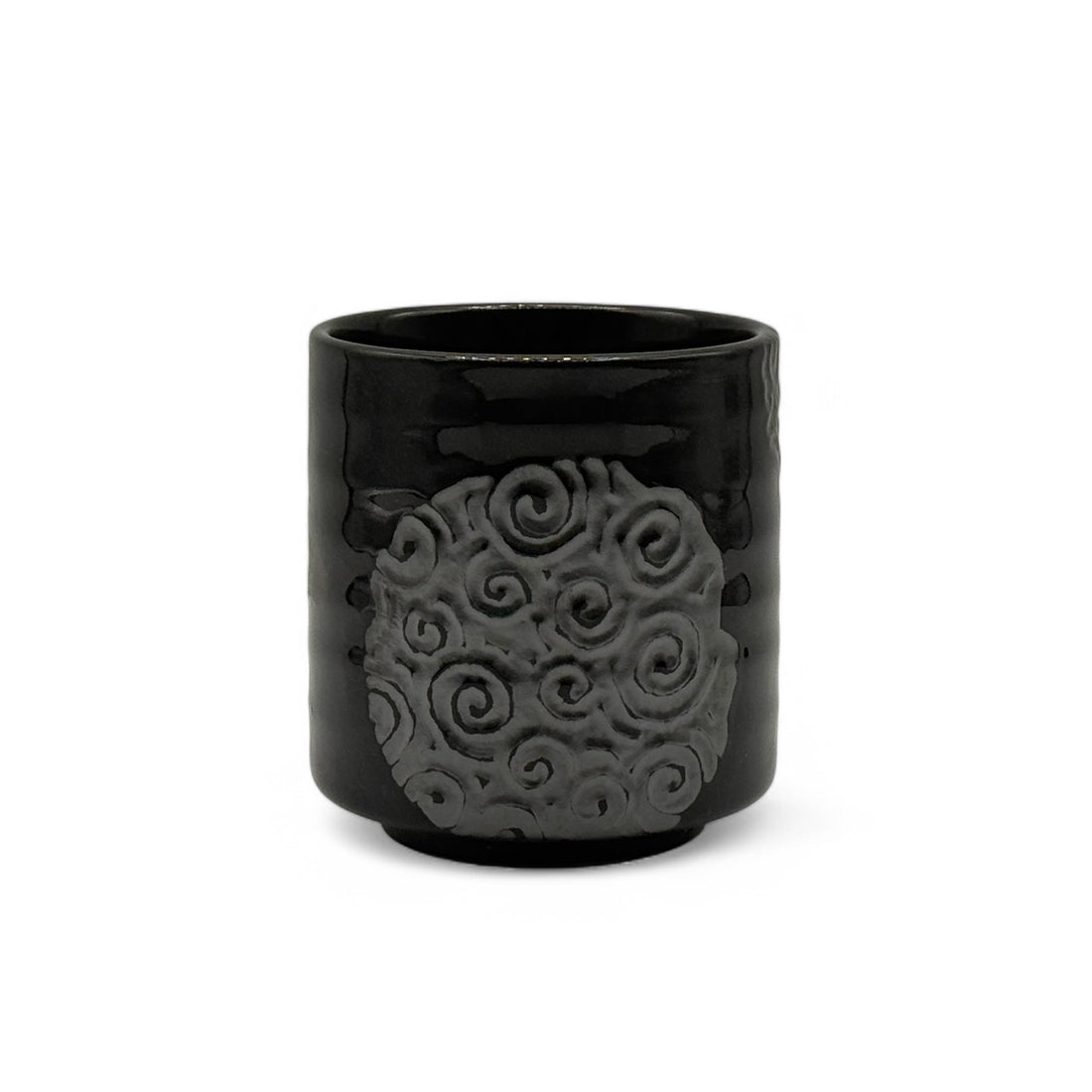 Tenmoku Naruto Black Mino-yaki Yunomi - Japanese Teacup