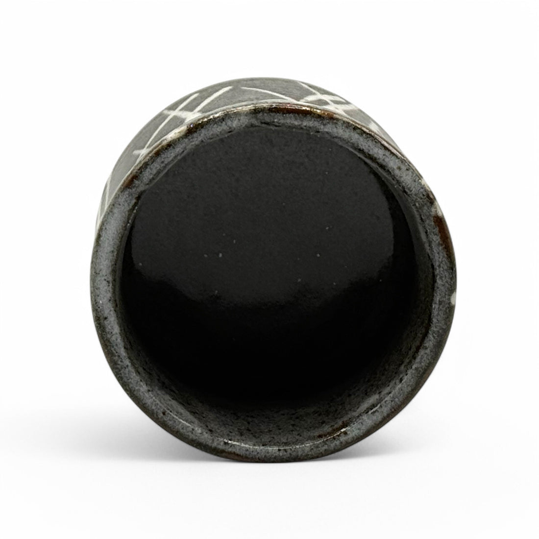 Iguchi Shirakaba Stripe Gray Mino-yaki Yunomi - Japanese Teacup
