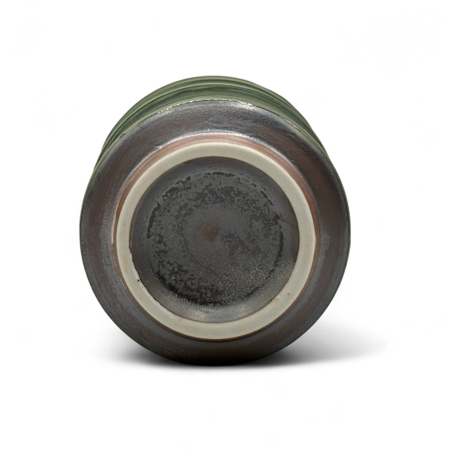 Katachi Oribe Green Mino-yaki Yunomi - Japanese Teacup