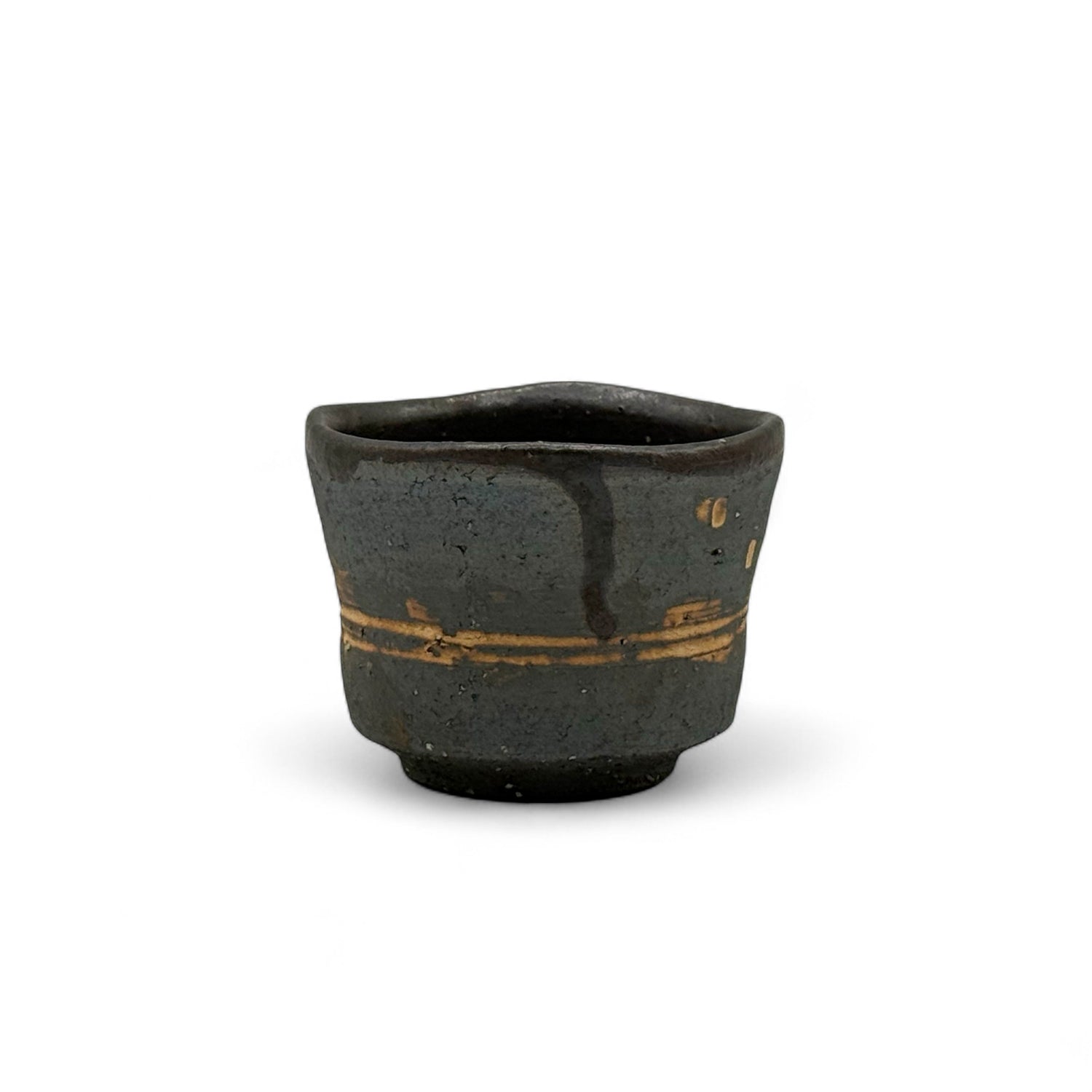 Izayoi Brown Shigaraki-yaki Yunomi - Japanese Teacup