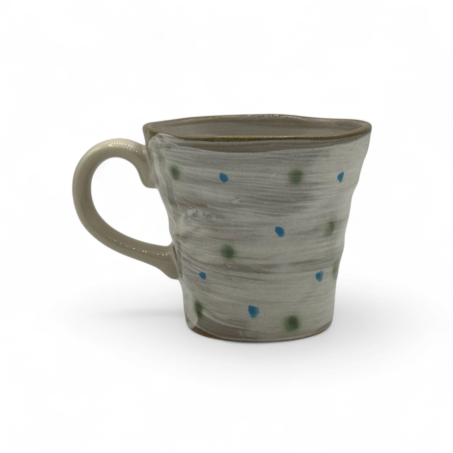 Fukufukuro Owl Gray Mino-yaki Mug - Japanese Tea Mug