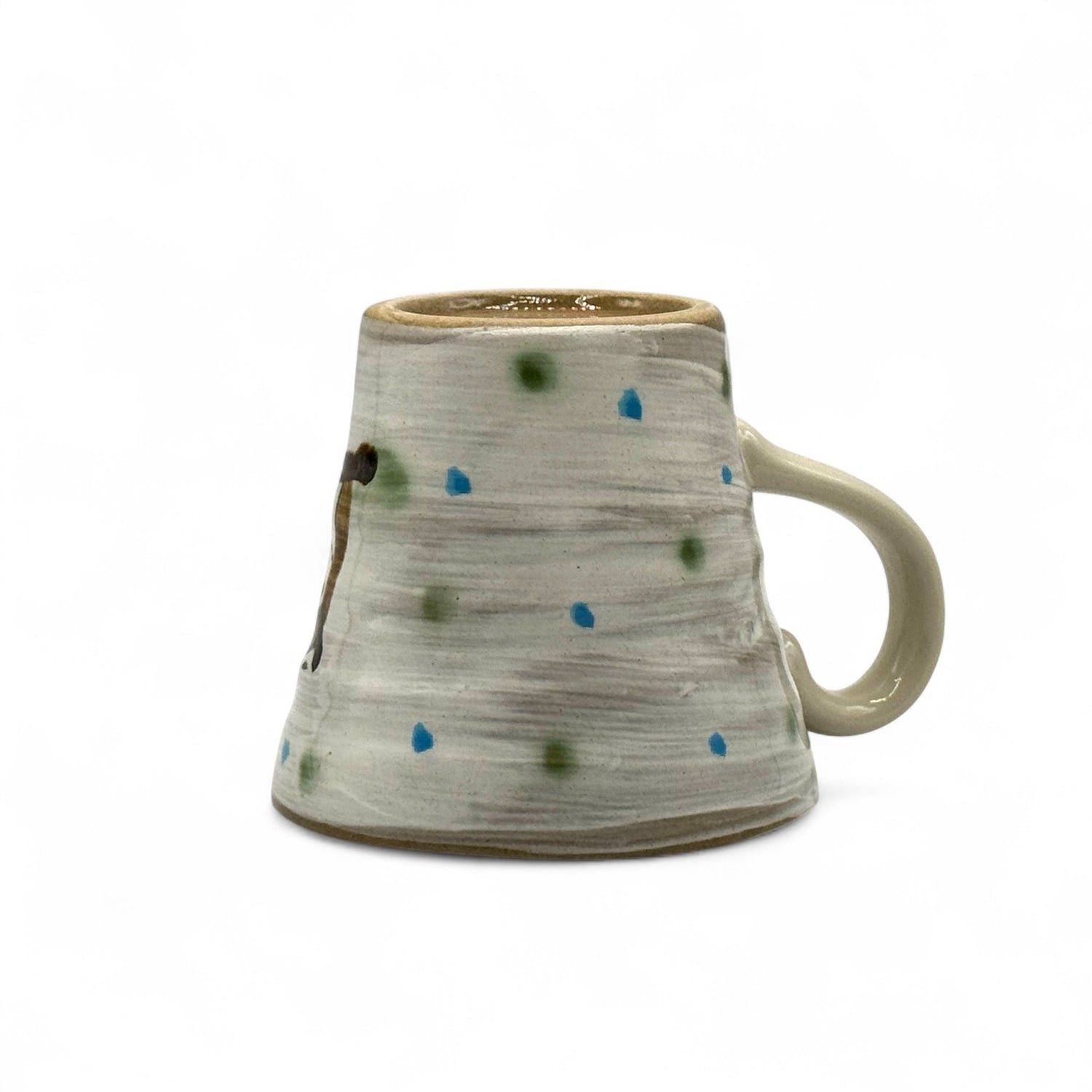 Fukufukuro Owl Gray Mino-yaki Mug - Japanese Tea Mug