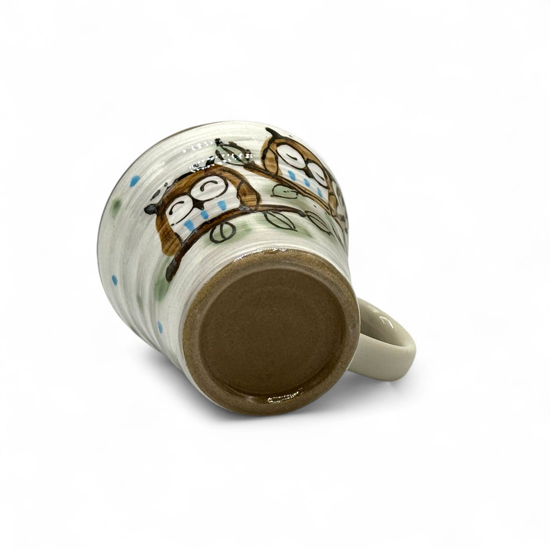 Fukufukuro Owl Gray Mino-yaki Mug - Japanese Tea Mug