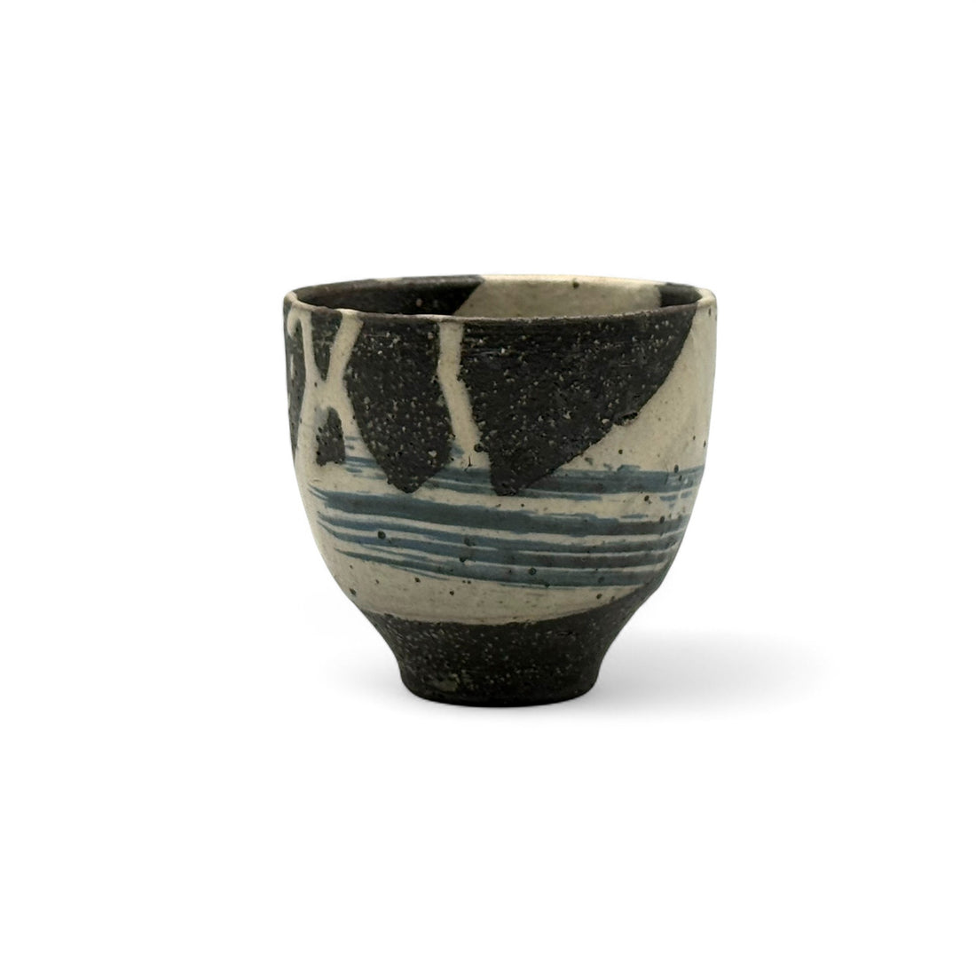 Shio Tide Gray Shigaraki-yaki Yunomi - Japanese Teacup