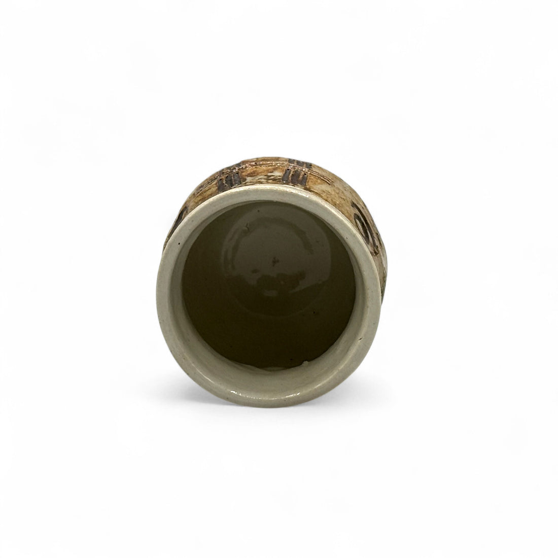 Kakioto Brown Shigaraki-yaki Yunomi - Japanese Teacup