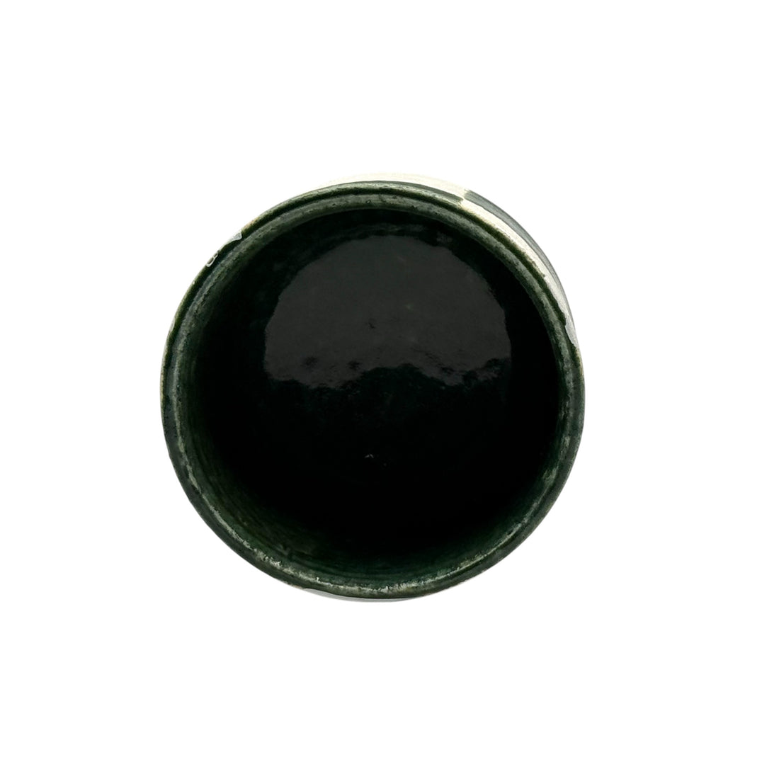 Oribe Kiritate Green Oribe-yaki Yunomi - Japanese Teacup