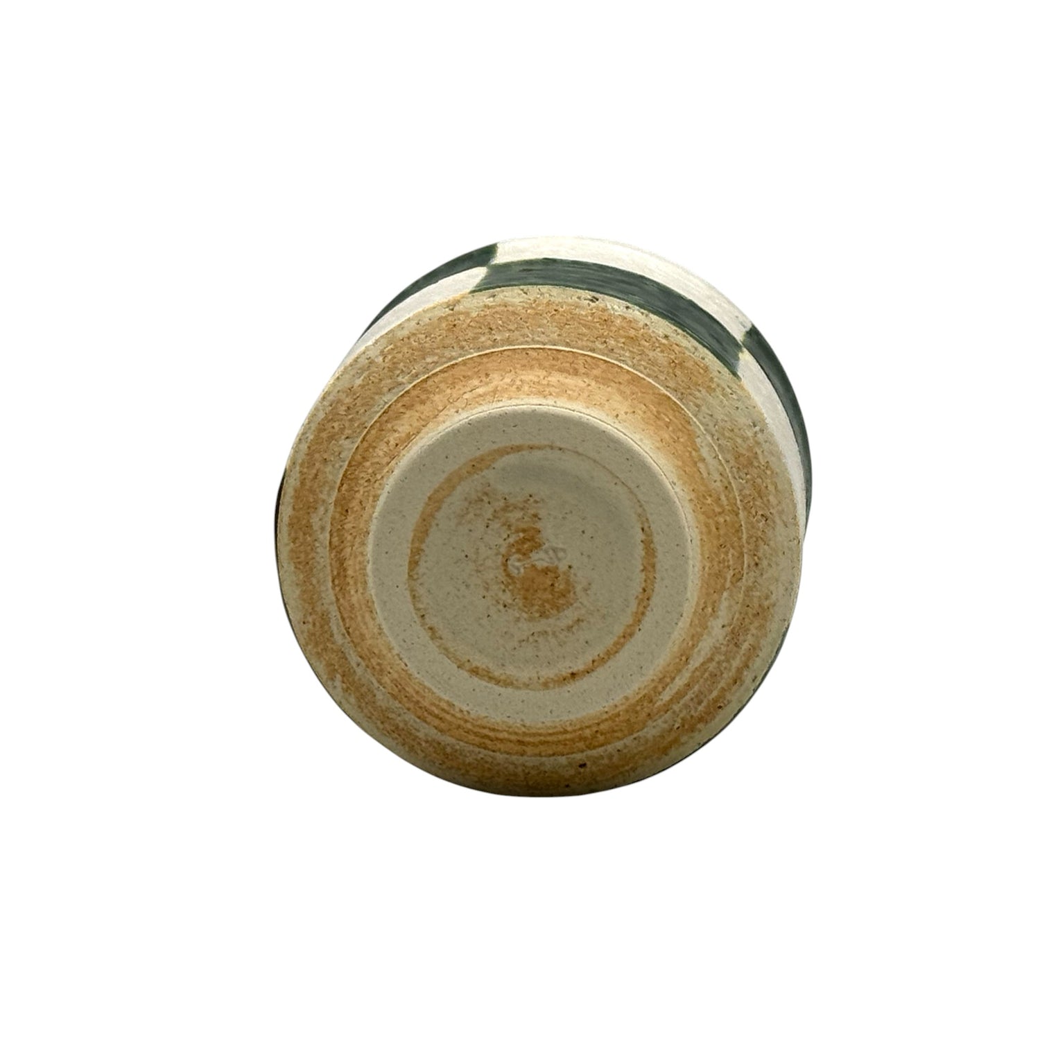 Oribe Kiritate Green Oribe-yaki Yunomi - Japanese Teacup