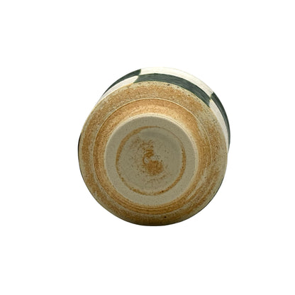 Oribe Kiritate Green Oribe-yaki Yunomi - Japanese Teacup