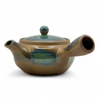 Hiragata Oribe Banko-yaki Kyusu - Japanese Teapot