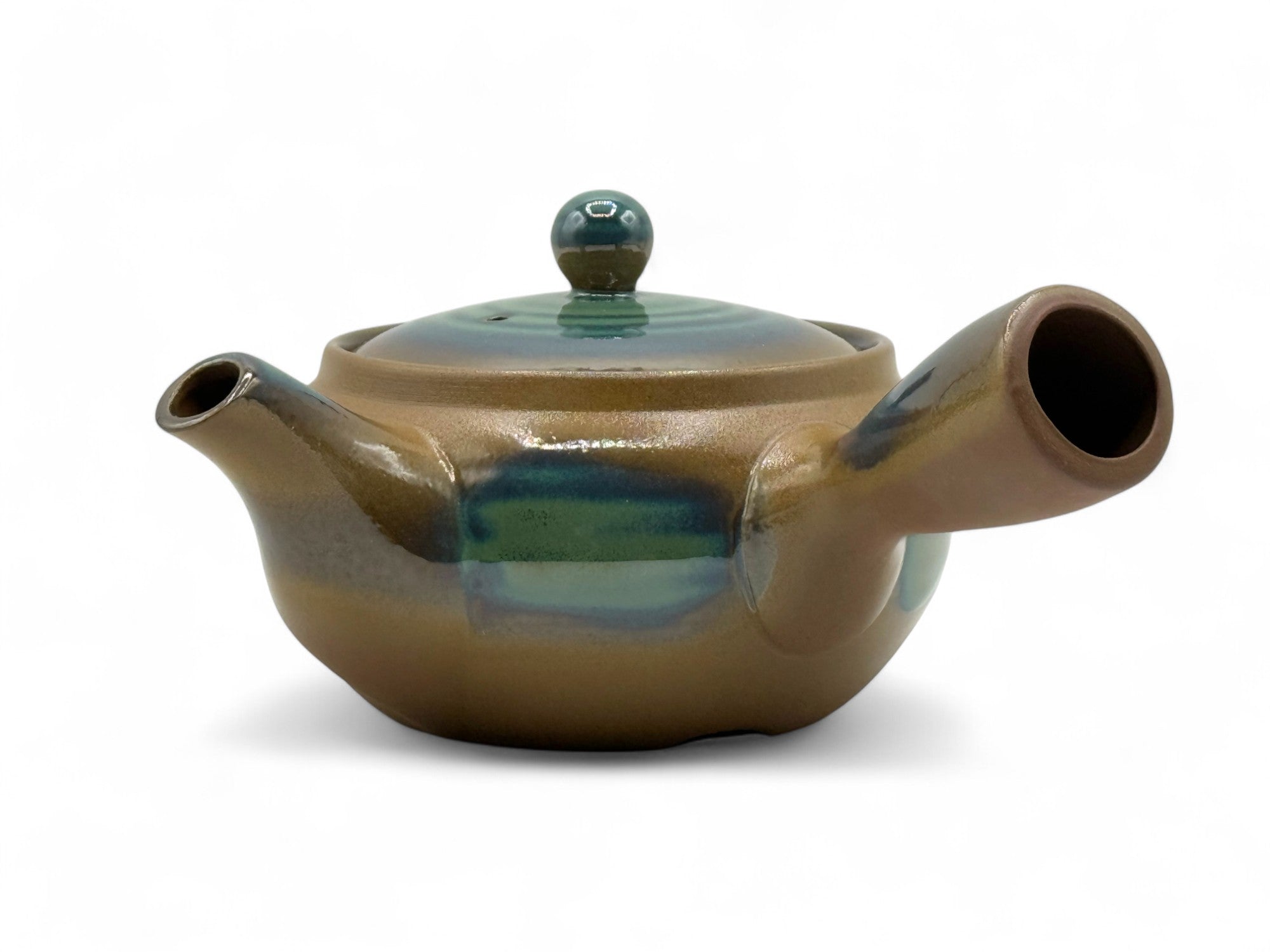 Hiragata Oribe Banko-yaki Kyusu - Japanese Teapot