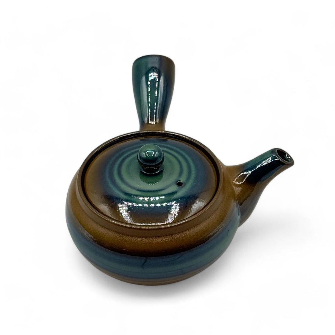 Hiragata Oribe Banko-yaki Kyusu - Japanese Teapot