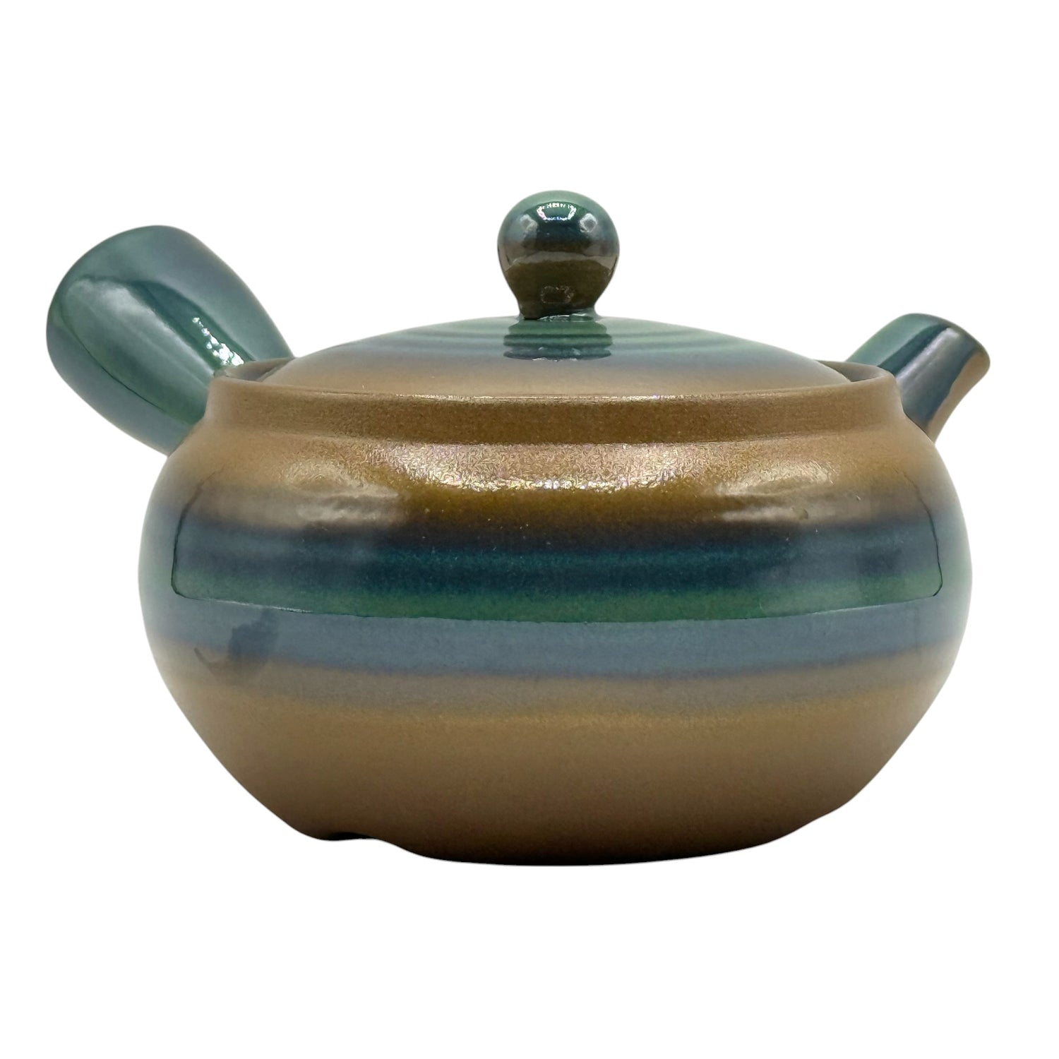 Hiragata Oribe Banko-yaki Kyusu - Japanese Teapot