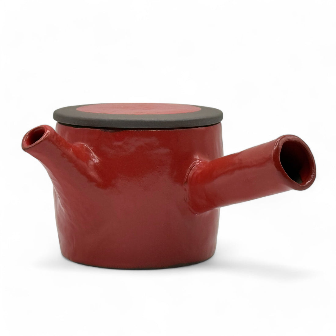 Isshin Clay Red Tokoname-yaki Kyusu - Japanese Teapot