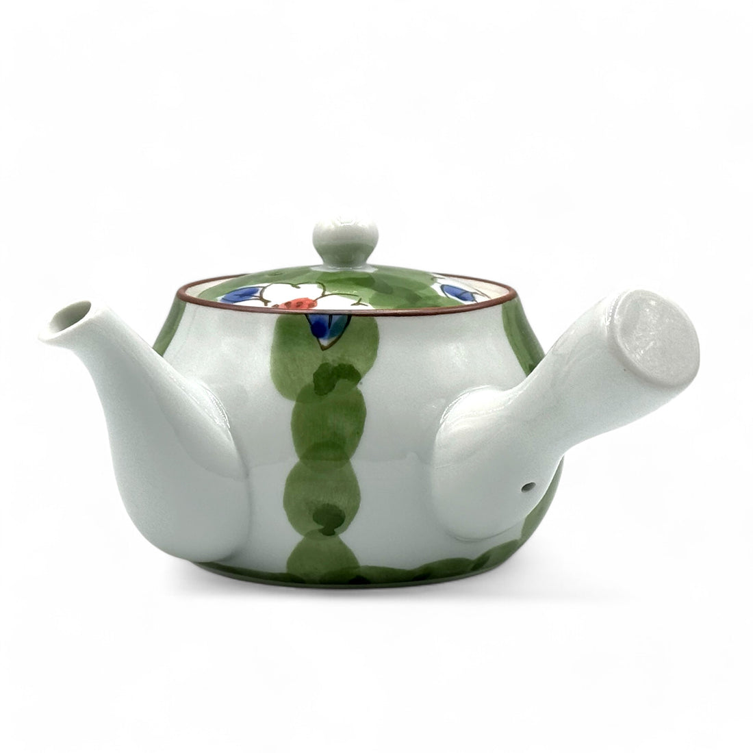 Imari Hana Green Arita-yaki Kyusu - Japanese Teapot