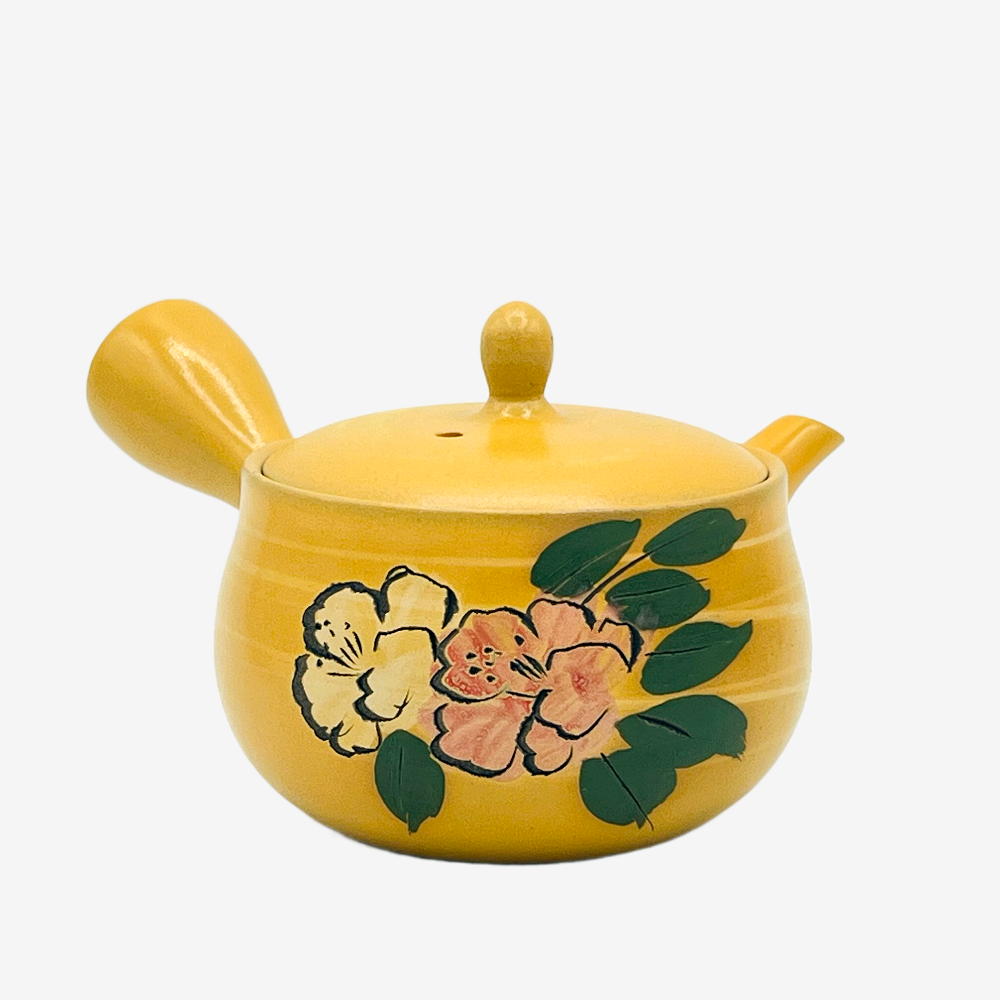 Mitsubachi Hana Yellow Kyusu - Japanese Teapot Teaware Inoue Tea