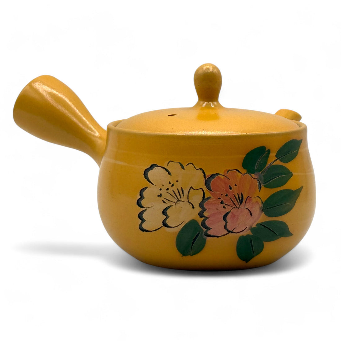 Mitsubachi Hana Yellow Tokoname-yaki Kyusu - Japanese Teapot