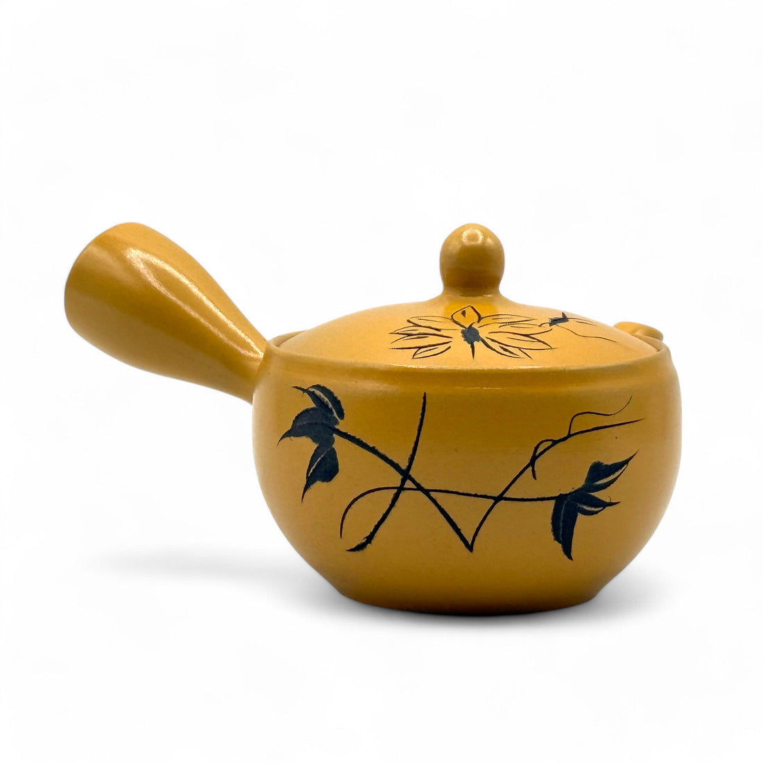 Yixing Hanabori Yellow Tokoname-yaki Kyusu - Japanese Mini Teapot