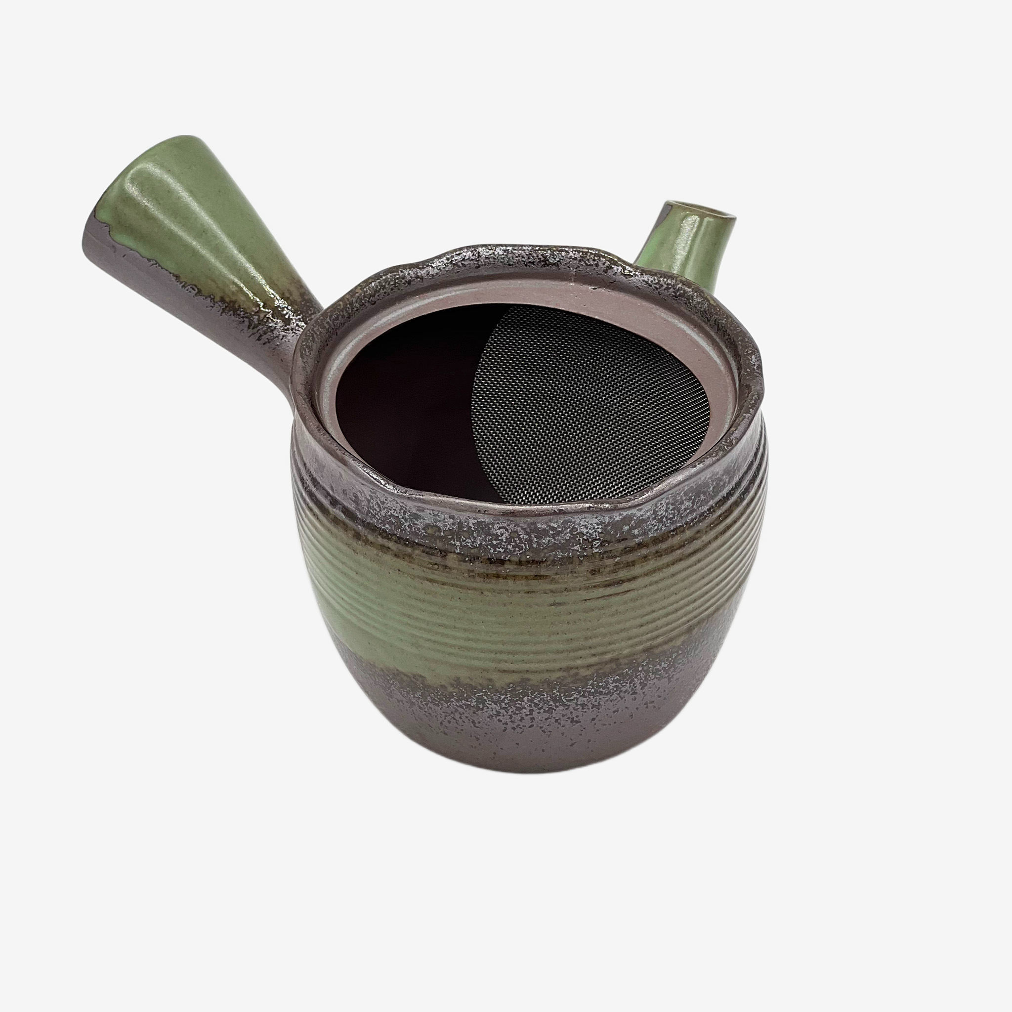 Tochi Green Bankyo-yaki Kyusu - Japanese Teapot
