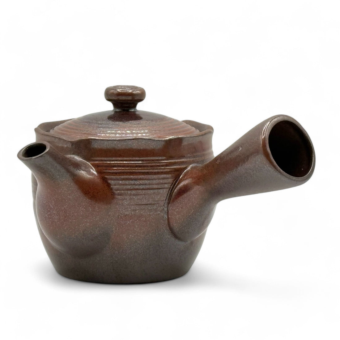 Hanafubuki Flame Brown Banko-yaki Kyusu - Japanese Teapot