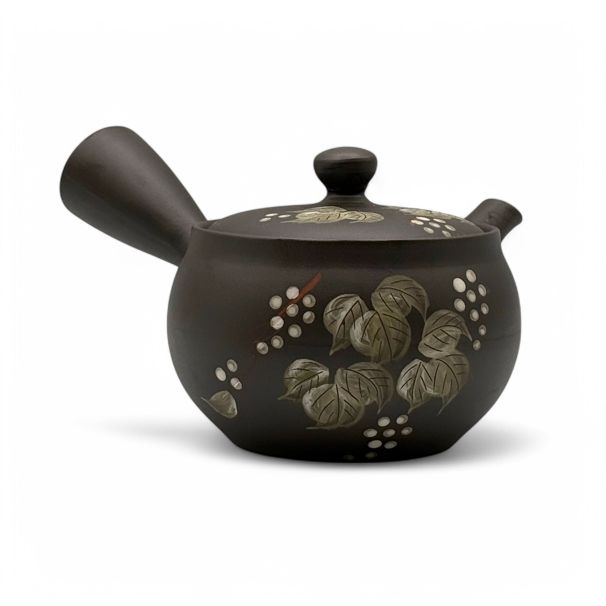 Fusensaku Maruyama Konoha Black Tokoname-yaki Kyusu - Japanese Teapot