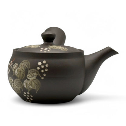 Fusensaku Maruyama Konoha Black Tokoname-yaki Kyusu - Japanese Teapot