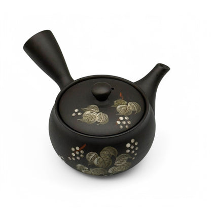 Fusensaku Maruyama Konoha Black Tokoname-yaki Kyusu - Japanese Teapot