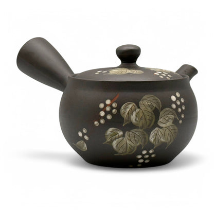 Fusensaku Maruyama Konoha Black Tokoname-yaki Kyusu - Japanese Teapot