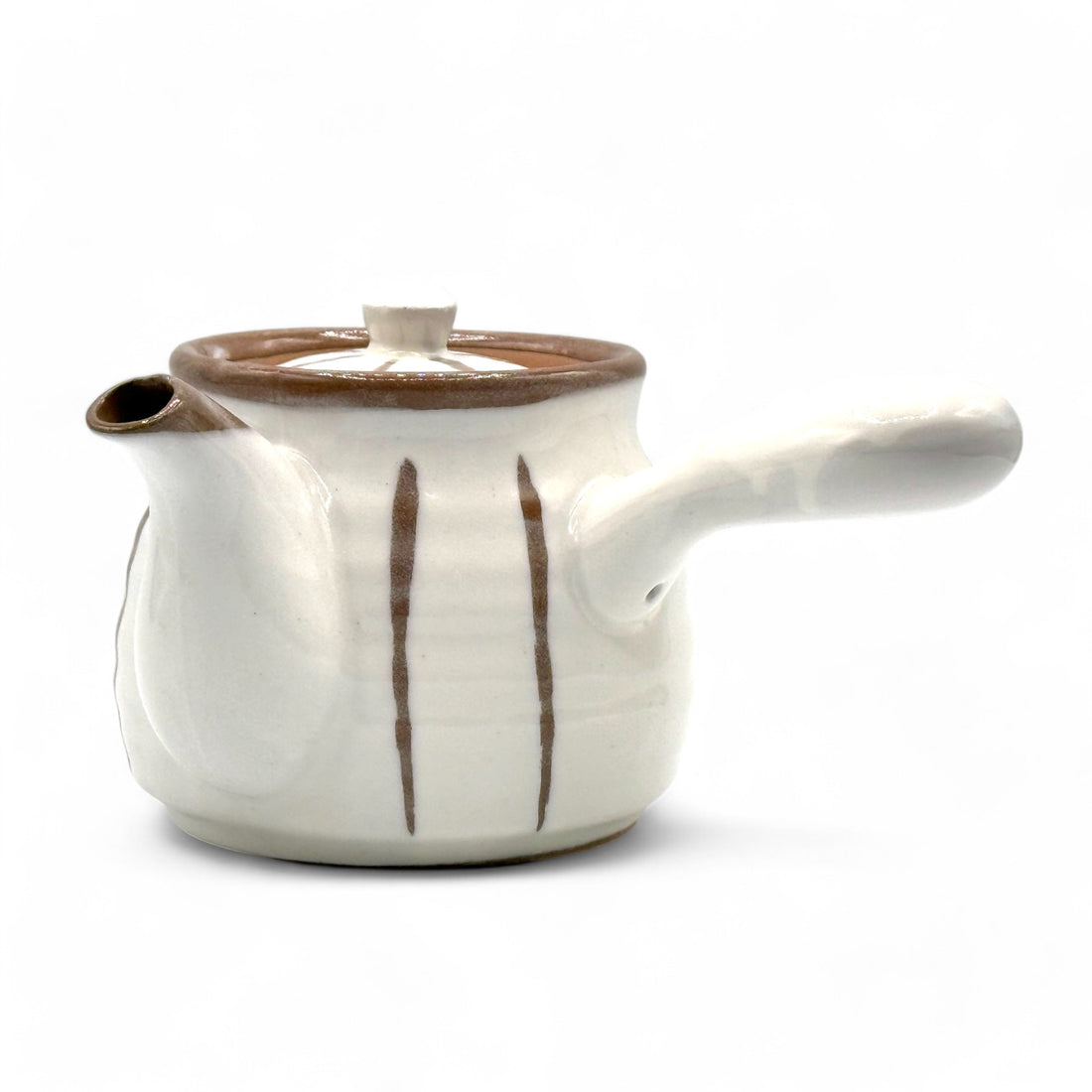 Kyojuso Rokubei White Mino-yaki Kyusu - Japanese Teapot