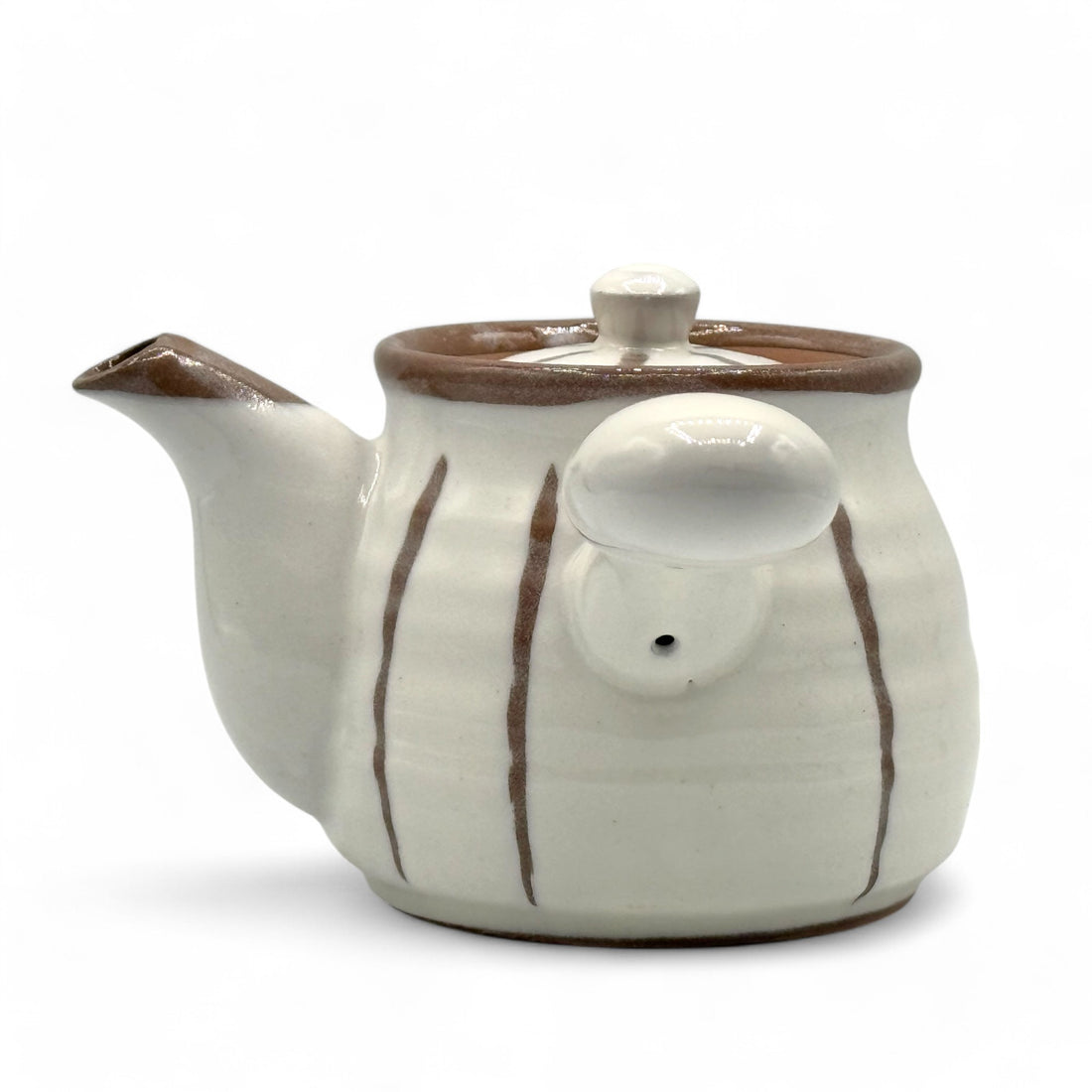 Kyojuso Rokubei White Mino-yaki Kyusu - Japanese Teapot