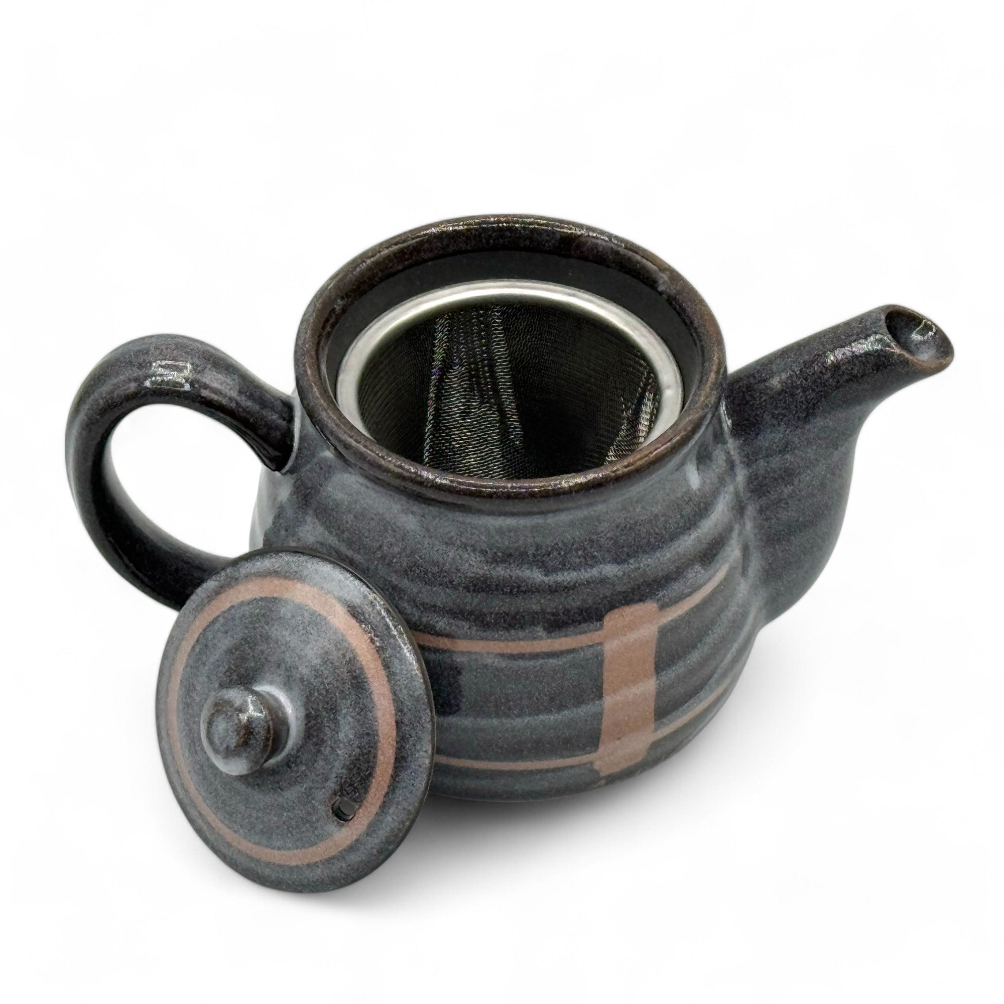 Nezumi Rokubei Black Mino-yaki Kyusu - Japanese Teapot