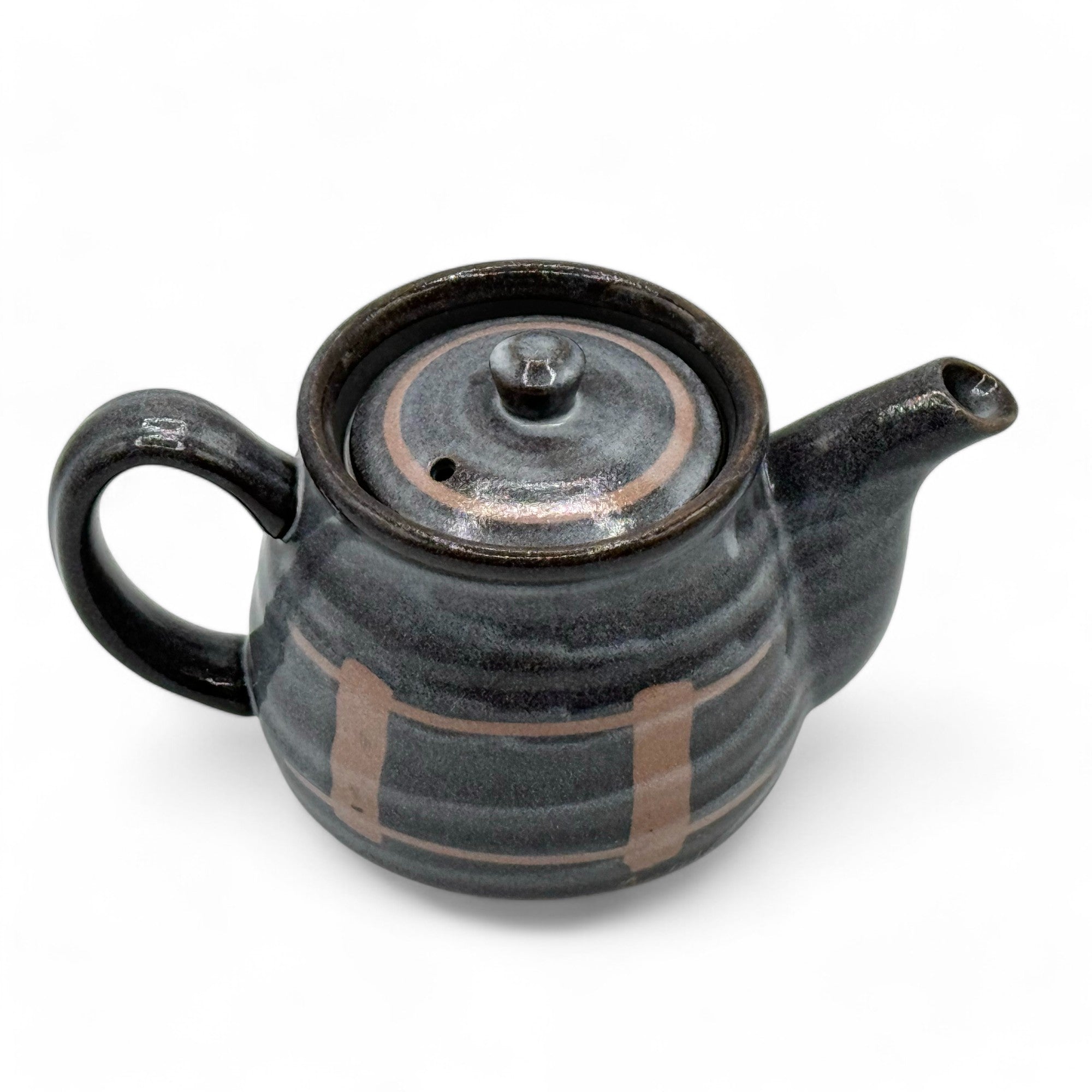 Nezumi Rokubei Black Mino-yaki Kyusu - Japanese Teapot