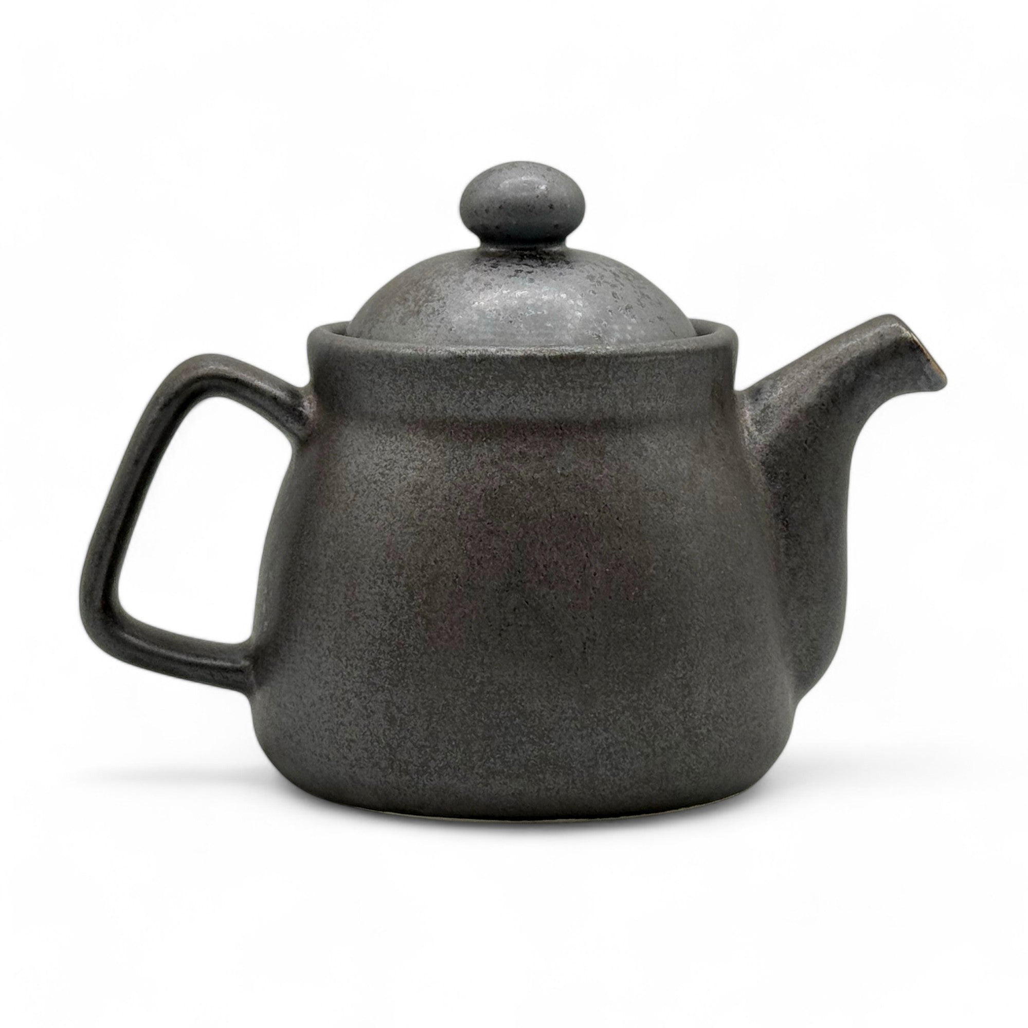 Kuro Nunome Matte Black Mino-yaki Kyusu - Japanese Teapot