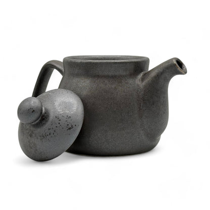 Kuro Nunome Matte Black Mino-yaki Kyusu - Japanese Teapot