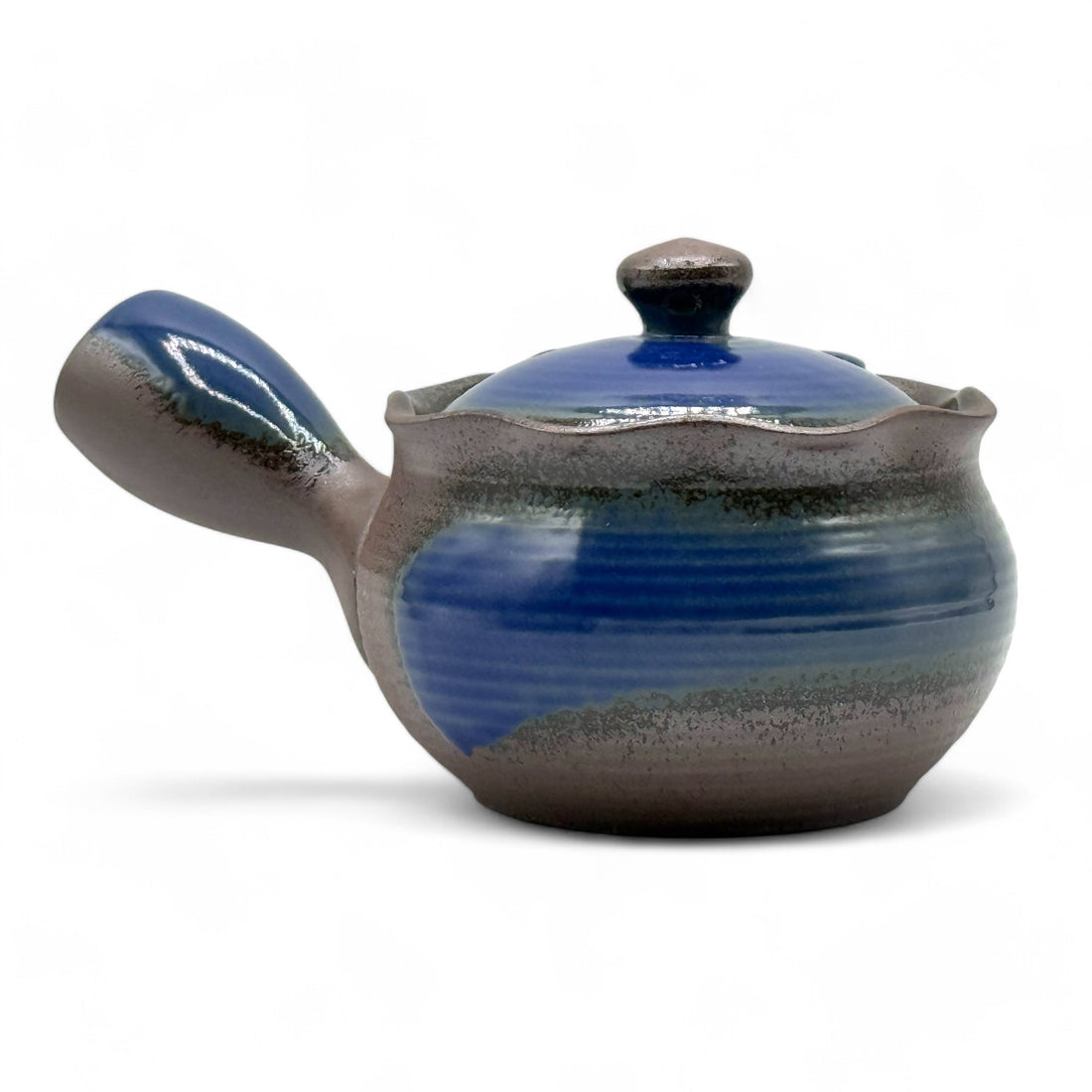 Hana Mizuki Blue Banko-yaki Kyusu - Japanese Teapot