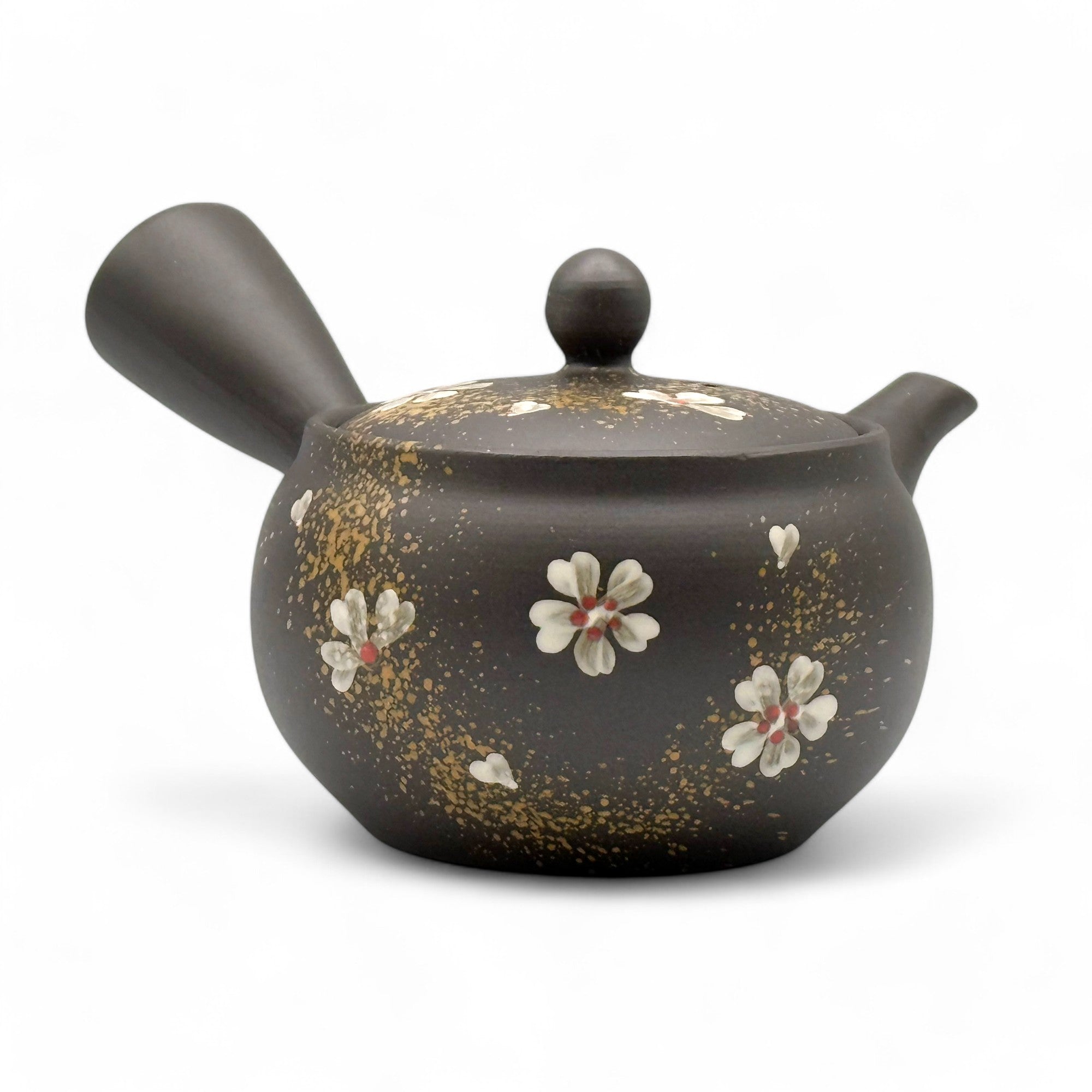 Fusensaku Nadeshi Gold Kuro Black Tokoname-yaki Kyusu - Japanese Teapot