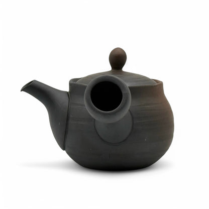 Kashiwayo Striped Brown Tokoname-yaki Kyusu by Haku yō - Japanese Teapot