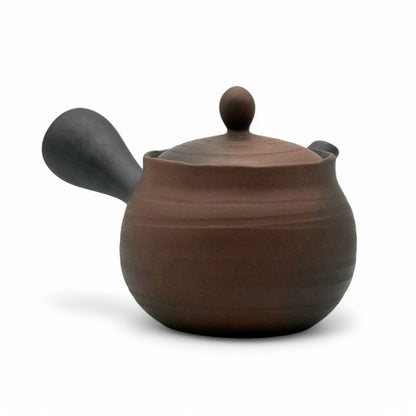 Kashiwayo Striped Brown Tokoname-yaki Kyusu by Haku yō - Japanese Teapot