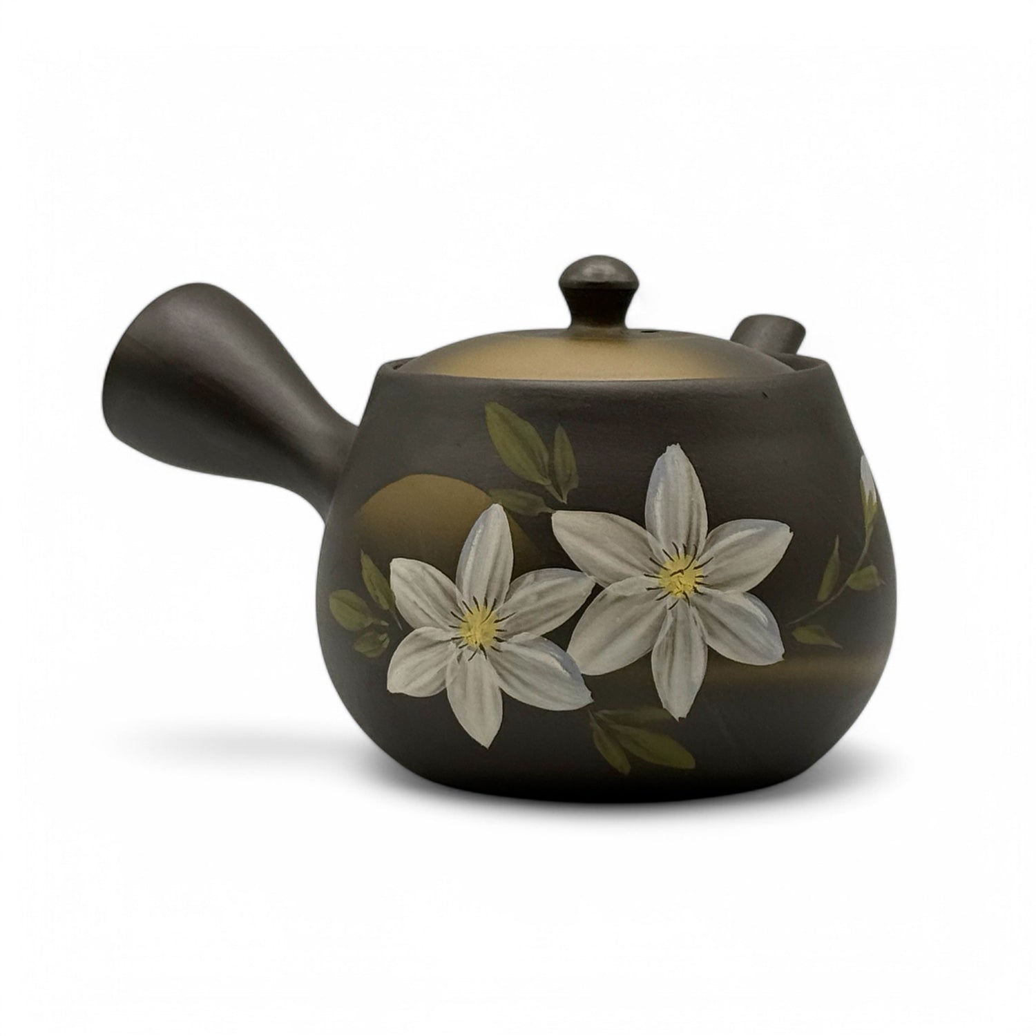 Kaiga Hana Black Tokoname-yaki Kyusu - Japanese Teapot