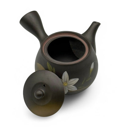 Kaiga Hana Black Tokoname-yaki Kyusu - Japanese Teapot