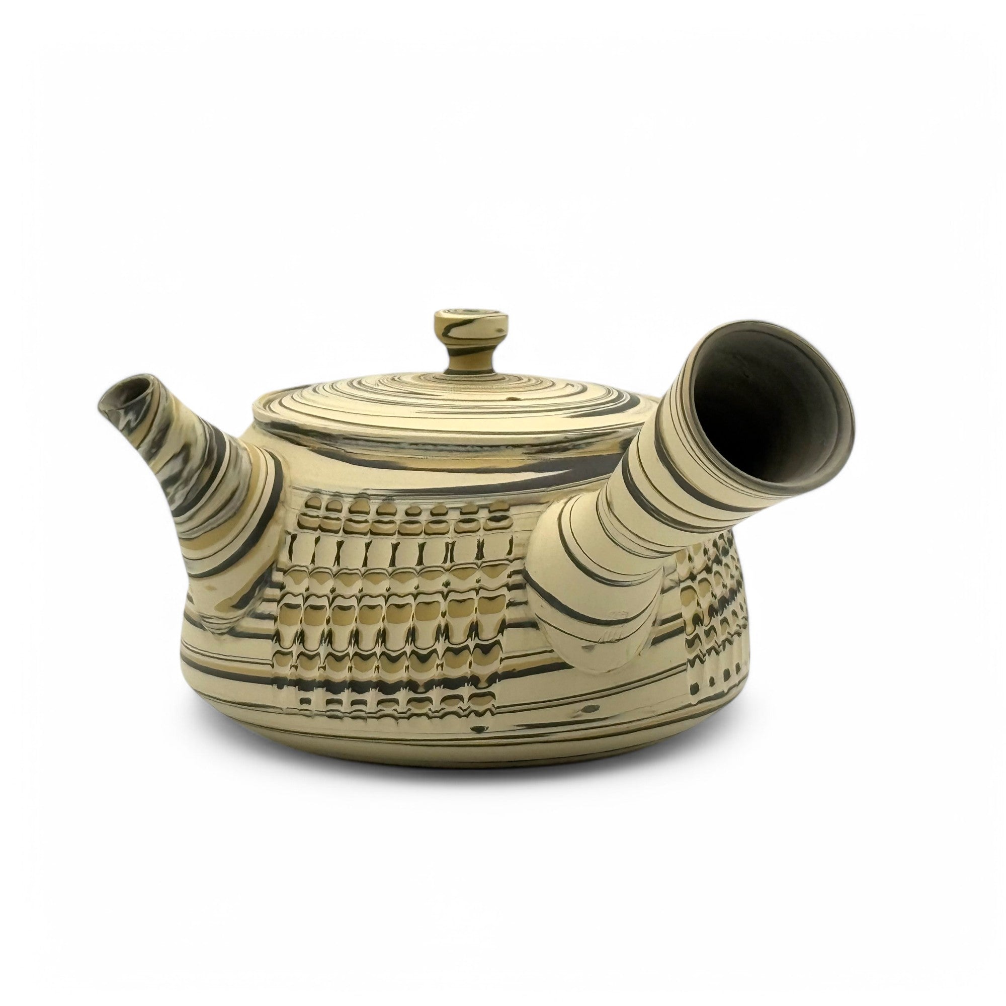 Shiro Neriko White Tokoname-yaki Kyusu by Tosen Kiln - Japanese Teapot