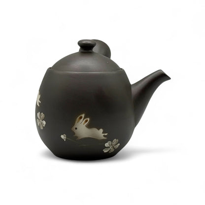 Fusensaku Kuro Usagi Black Tokoname-yaki Kyusu - Japanese Teapot