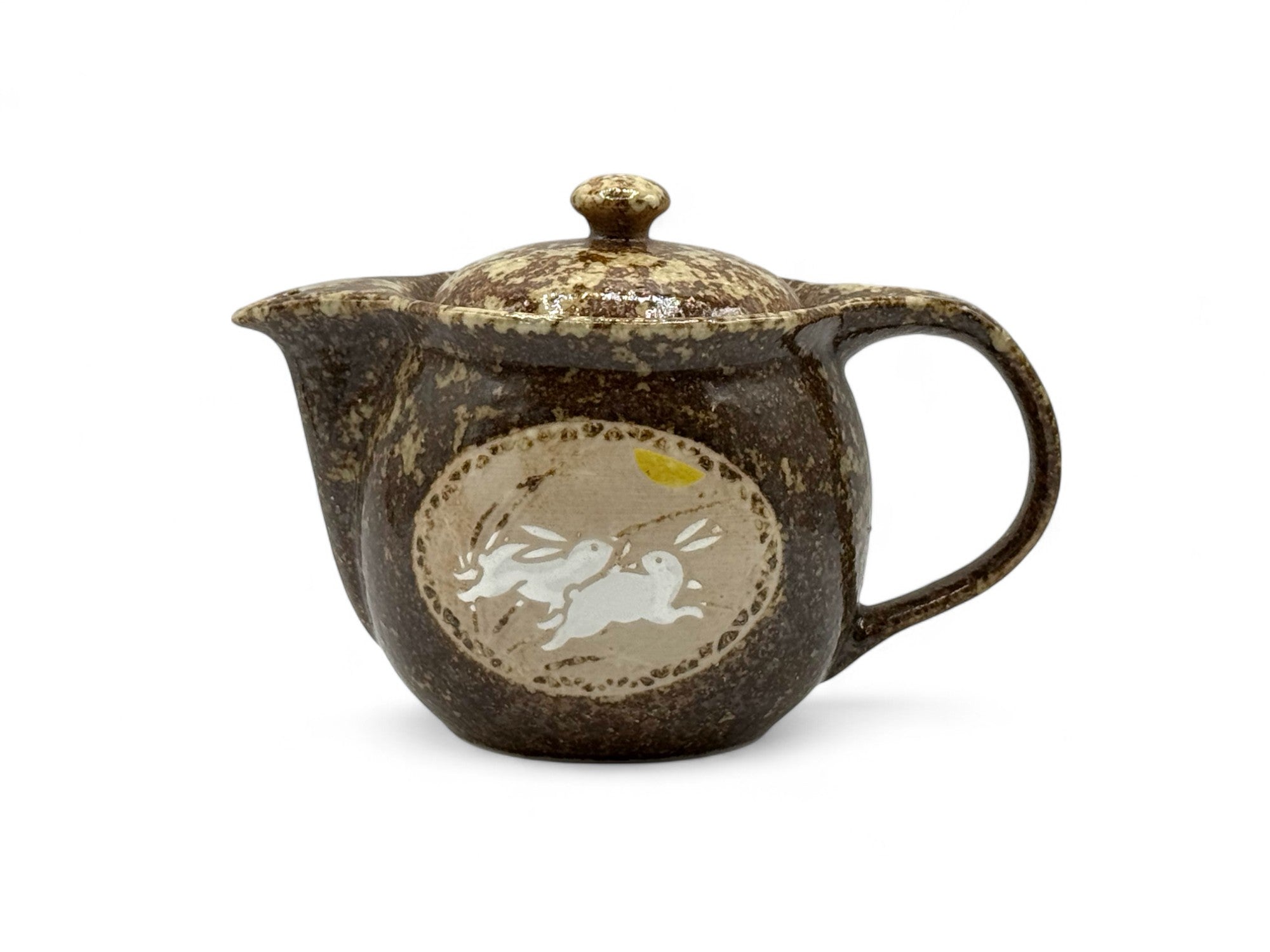 Kyo Usagi Brown Mino-yaki Kyusu - Japanese Teapot