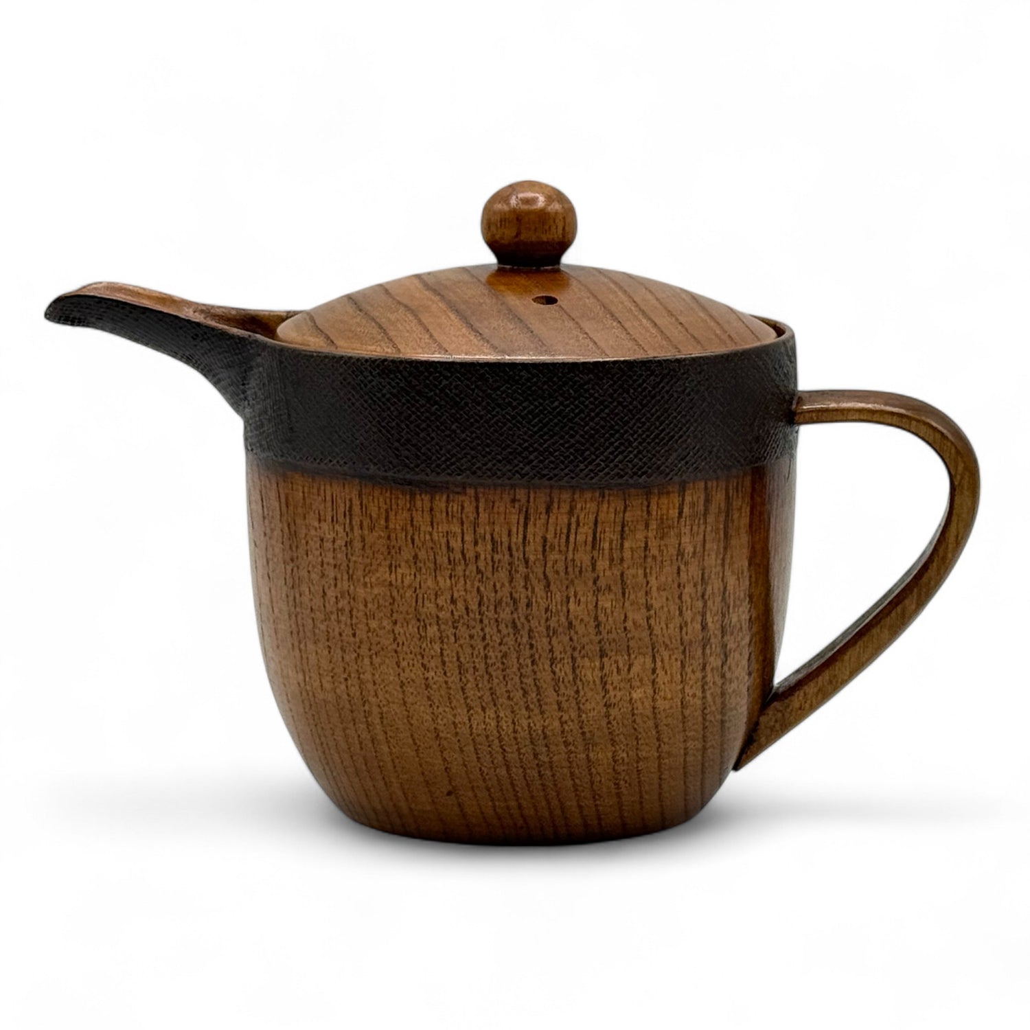 Maru Wooden Brown Kyusu - Japanese Teapot