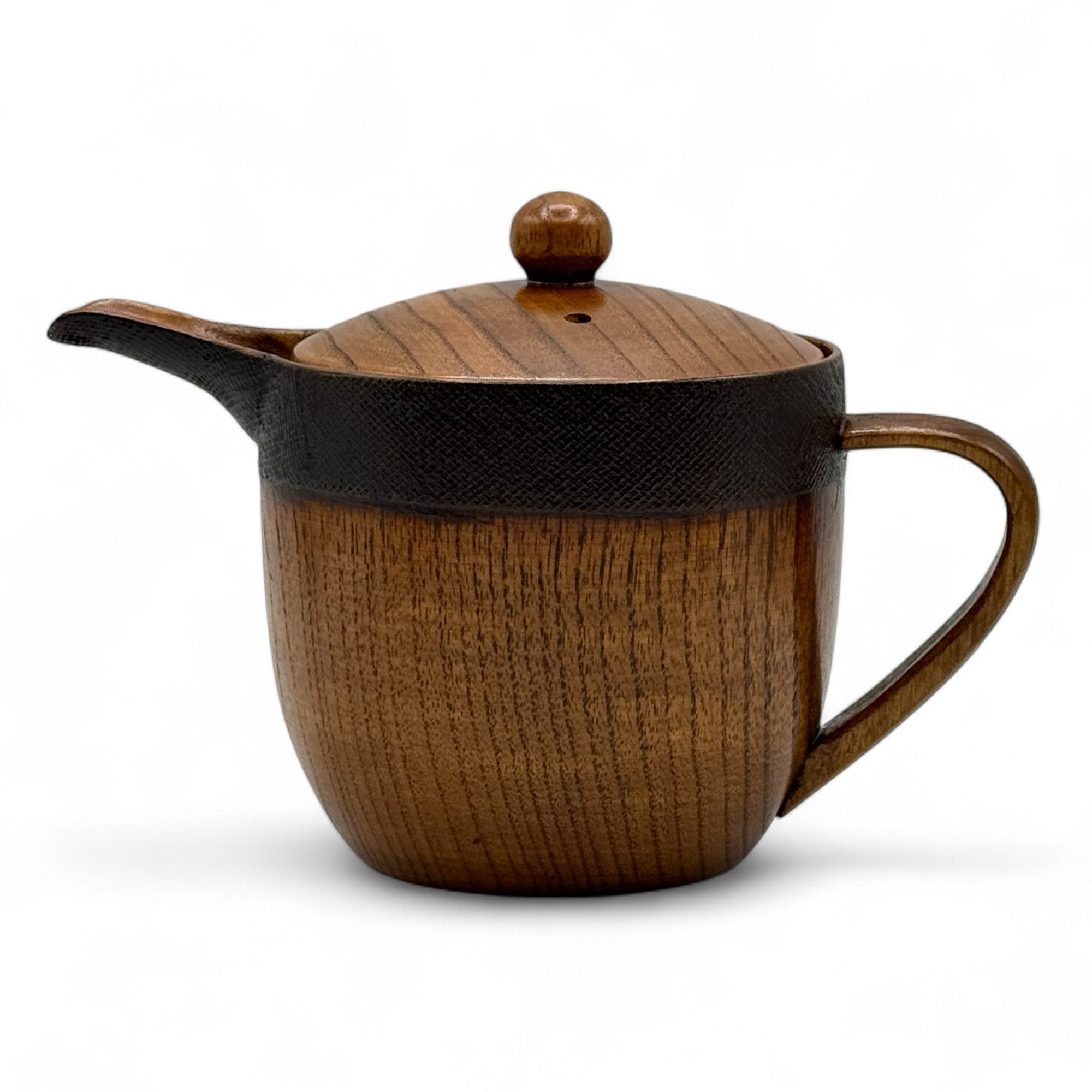 Maru Wooden Brown Kyusu - Japanese Teapot