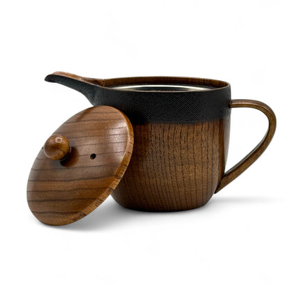 Maru Wooden Brown Kyusu - Japanese Teapot