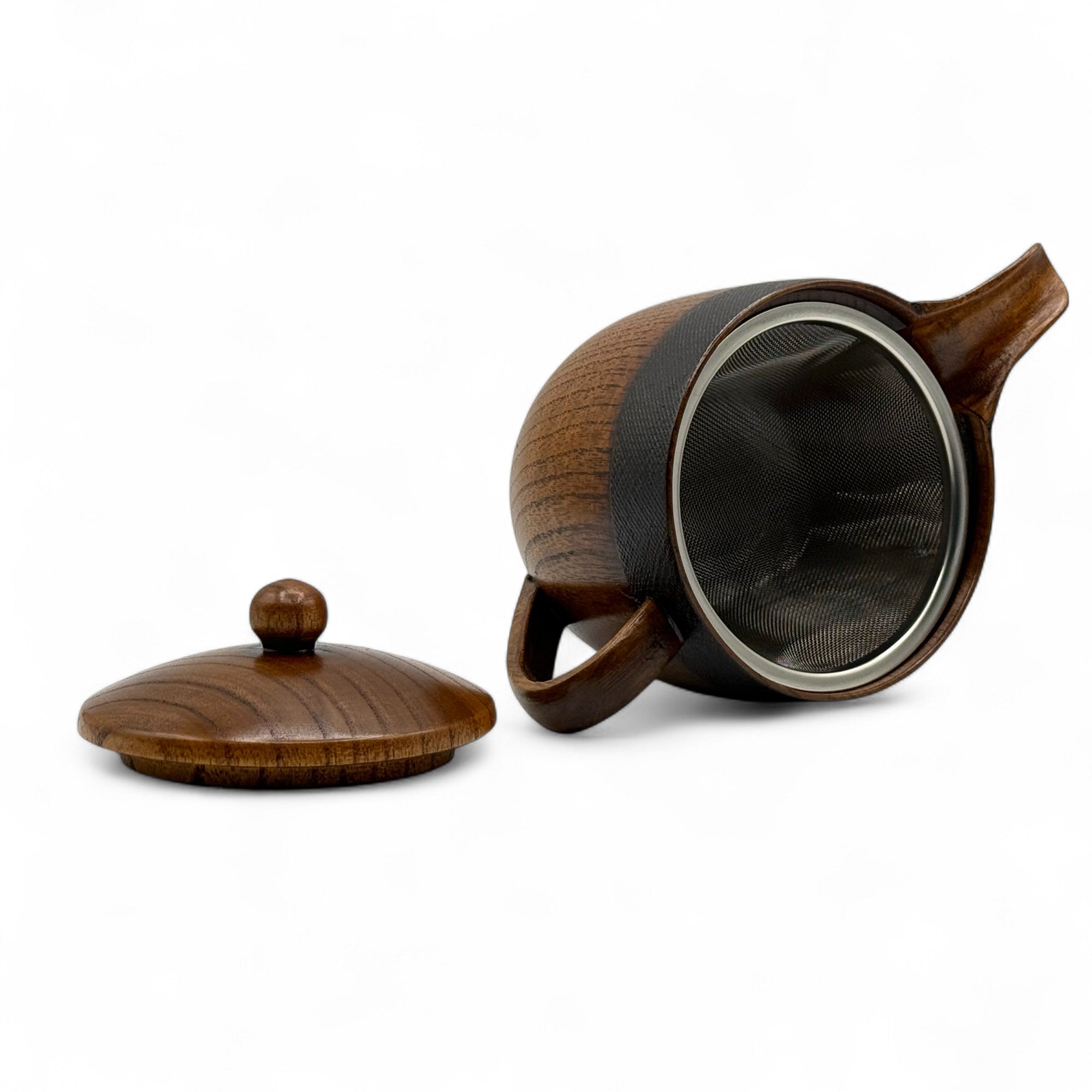 Maru Wooden Brown Kyusu - Japanese Teapot