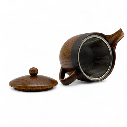 Maru Wooden Brown Kyusu - Japanese Teapot
