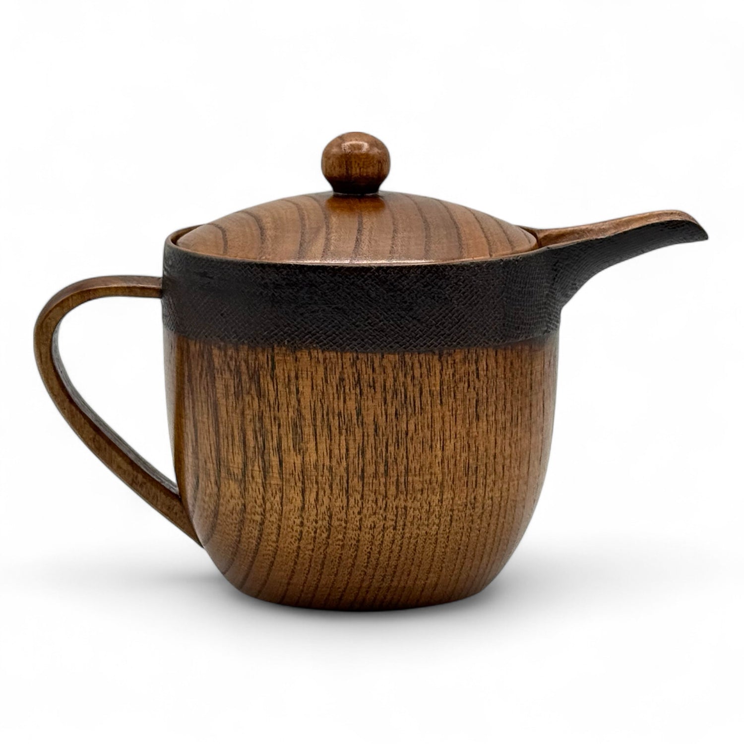 Maru Wooden Brown Kyusu - Japanese Teapot